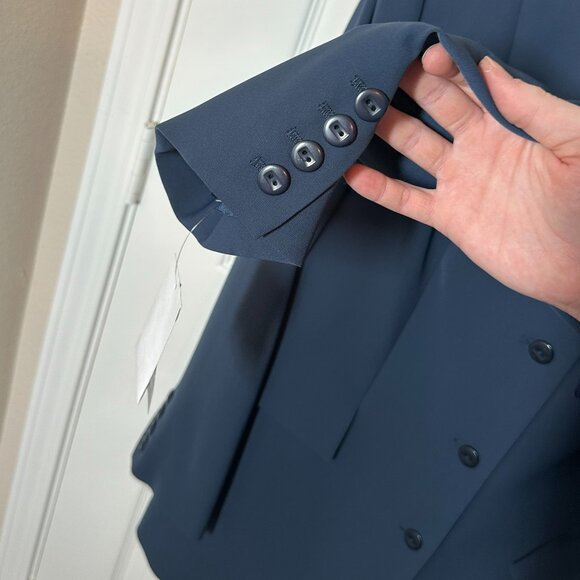 Vintage 90's 2 piece Blue Pant Suit Set Plus Size 14 NWT - Picture 3 of 11